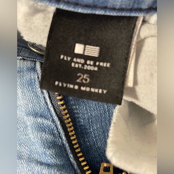 Flying Monkey Size 25 Destroyed Hem Cropped Jeans - Picture 3 of 4